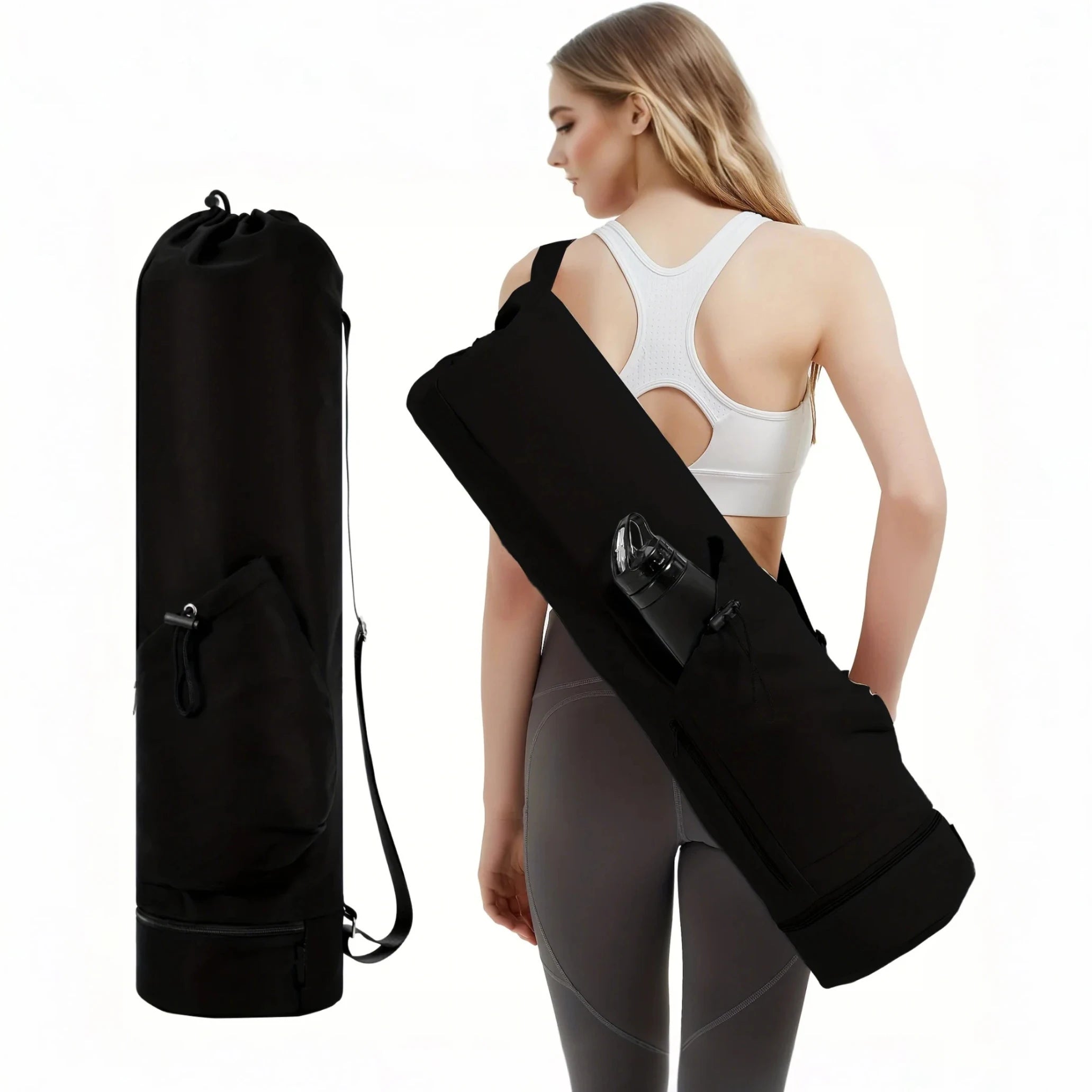Bolsa Yogai Premium 30L para Tapete de Yoga com Bolso Impermeável e Alça Ajustável