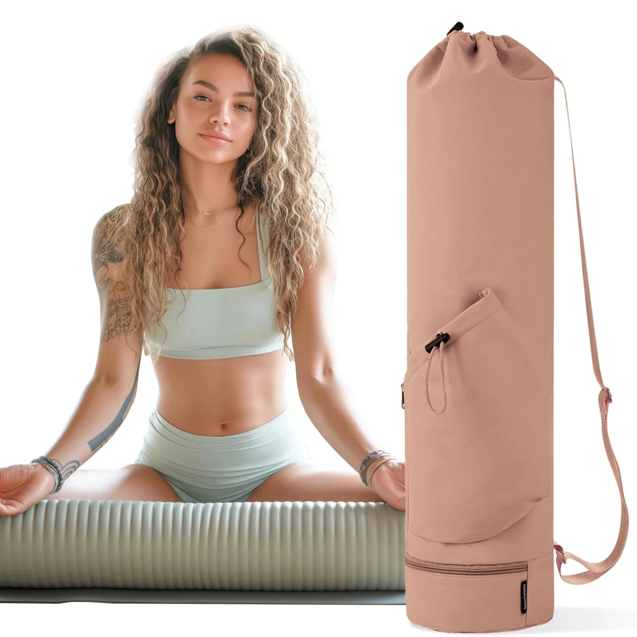 Bolsa Yogai Premium 30L para Tapete de Yoga com Bolso Impermeável e Alça Ajustável