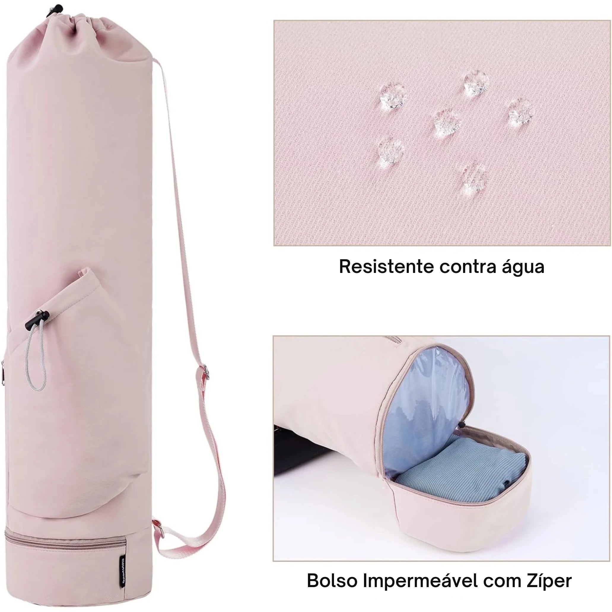 Bolsa Yogai Premium 30L para Tapete de Yoga com Bolso Impermeável e Alça Ajustável