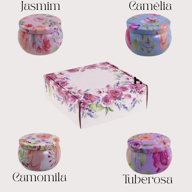 Kit 4 Vela Aromatica Vintage | Floral