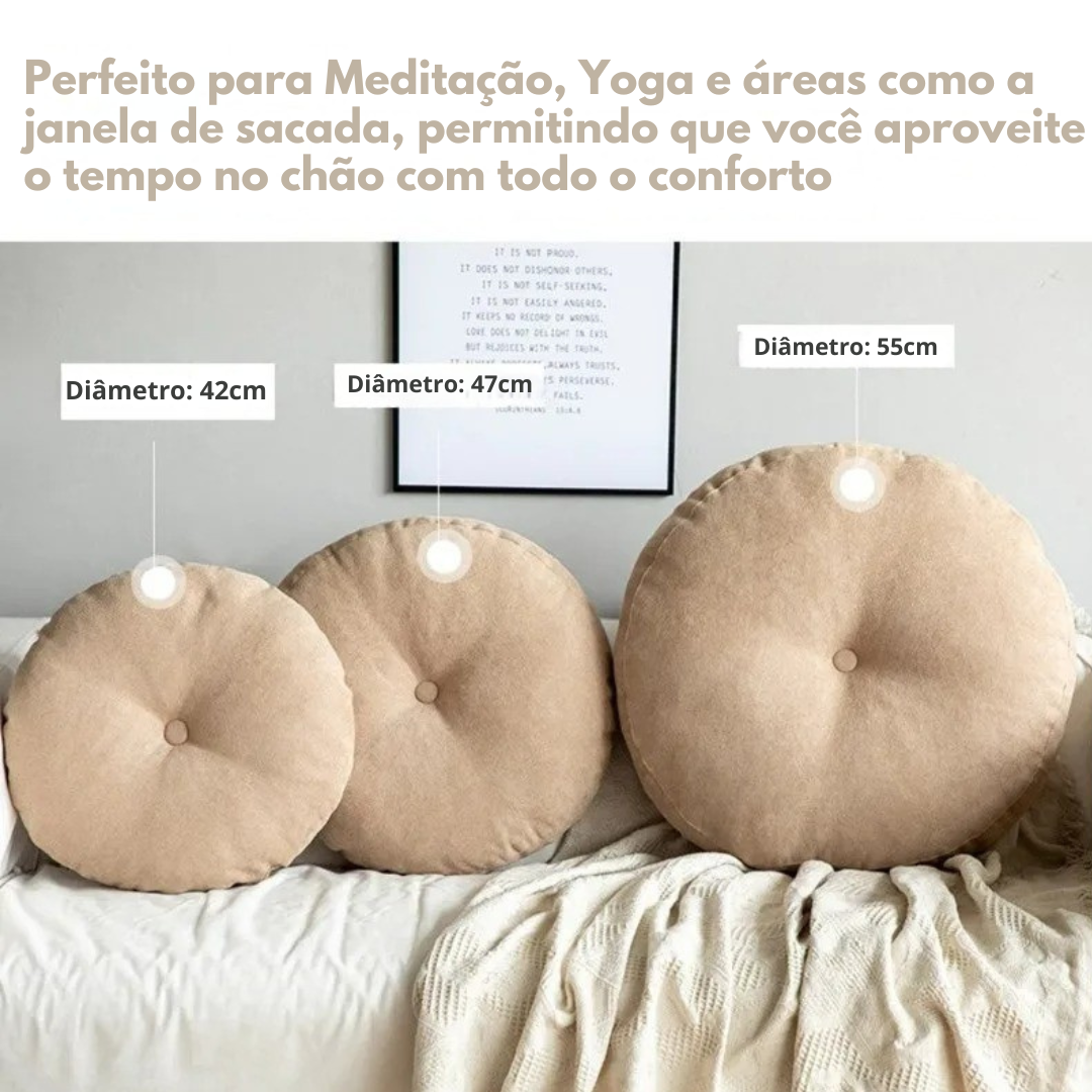 Almofada de chão, almofada meditação, almofada yoga, assento redondo, puff sofá, almofada cadeira, almofada cama