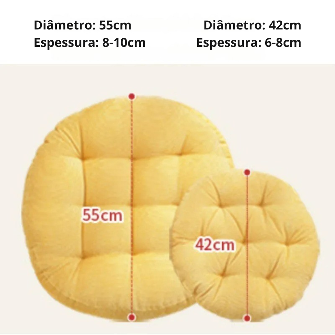 Almofada de chão, almofada redonda, assento veludo, almofada grande, decoração sala, tatami adulto, almofada cinza, assento confortável, almofada tufada