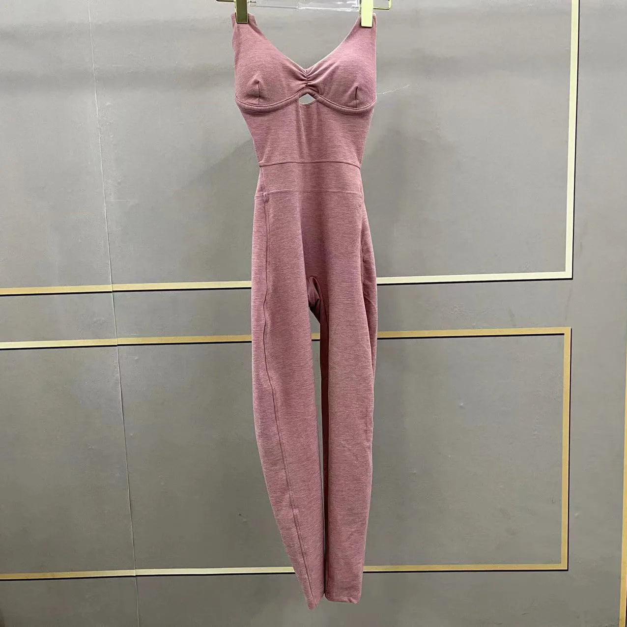 Macacão Fitness Yoga com Controle de Barriga e Sutiã Acolchoado