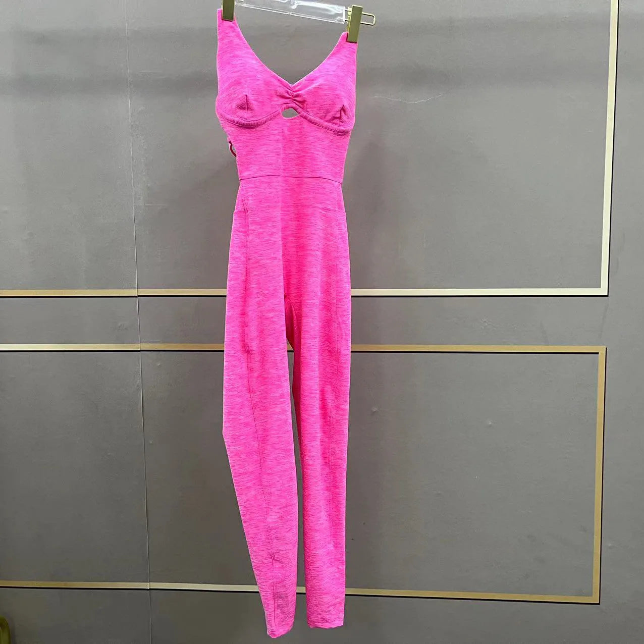 Macacão Fitness Yoga com Controle de Barriga e Sutiã Acolchoado