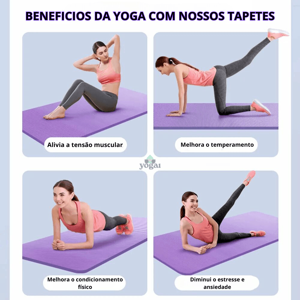 Tapete de Yoga TPE Super Grosso Antiderrapante 10mm Ecológico Impermeável - Yogai