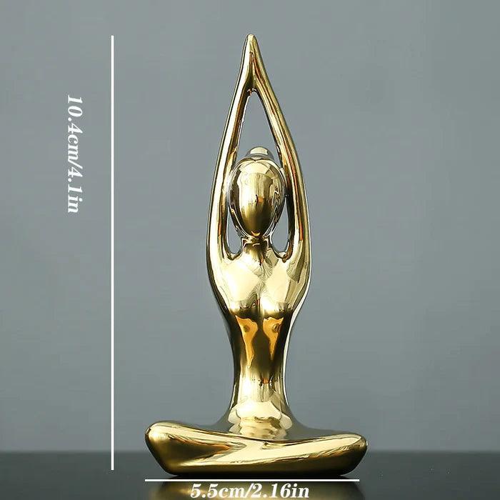 Estatua Decorativa Asanas Posições de Yoga |4 Posturas | Cor Ouro - Yogai