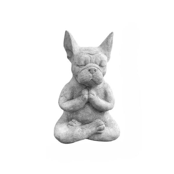 Estatua Yoga Cão Budista Meditando 15cm - Yogai