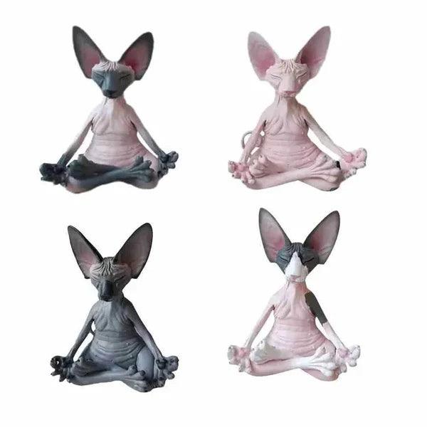 Estatua Yoga Gato Meditando | Esfinge Buda | 8cm - Yogai
