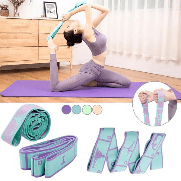 Faixa de Alongamento Yoga Profit com Posições de Yoga| 8 Pilhas 90cm - Yogai