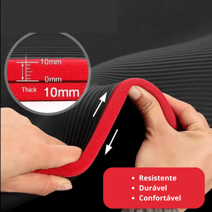 Tapetes de Yoga NRB Antiderrapante 10MM Extra Grosso 183cmX61cm Para Iniciantes - Yogai