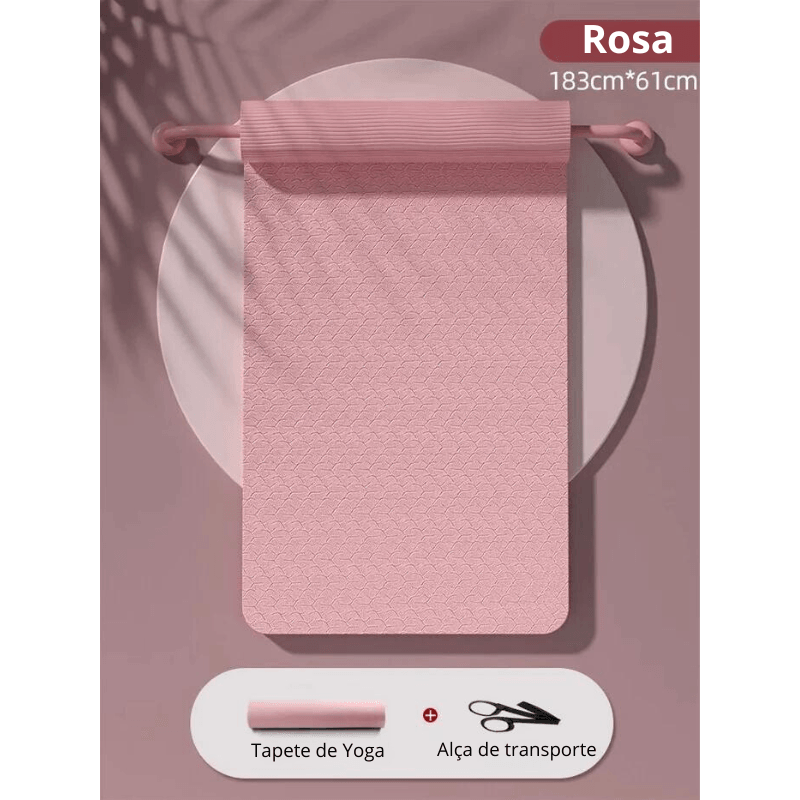 Tapete de Yoga ZenFlow TPE ecológico 10 mm Extra Grosso Resistente a Rasgos - Yogai