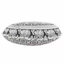 Capa de almofada redonda, estampa boêmia, decoração de chão, fronha decorativa, estilo boêmio, decoração de casa