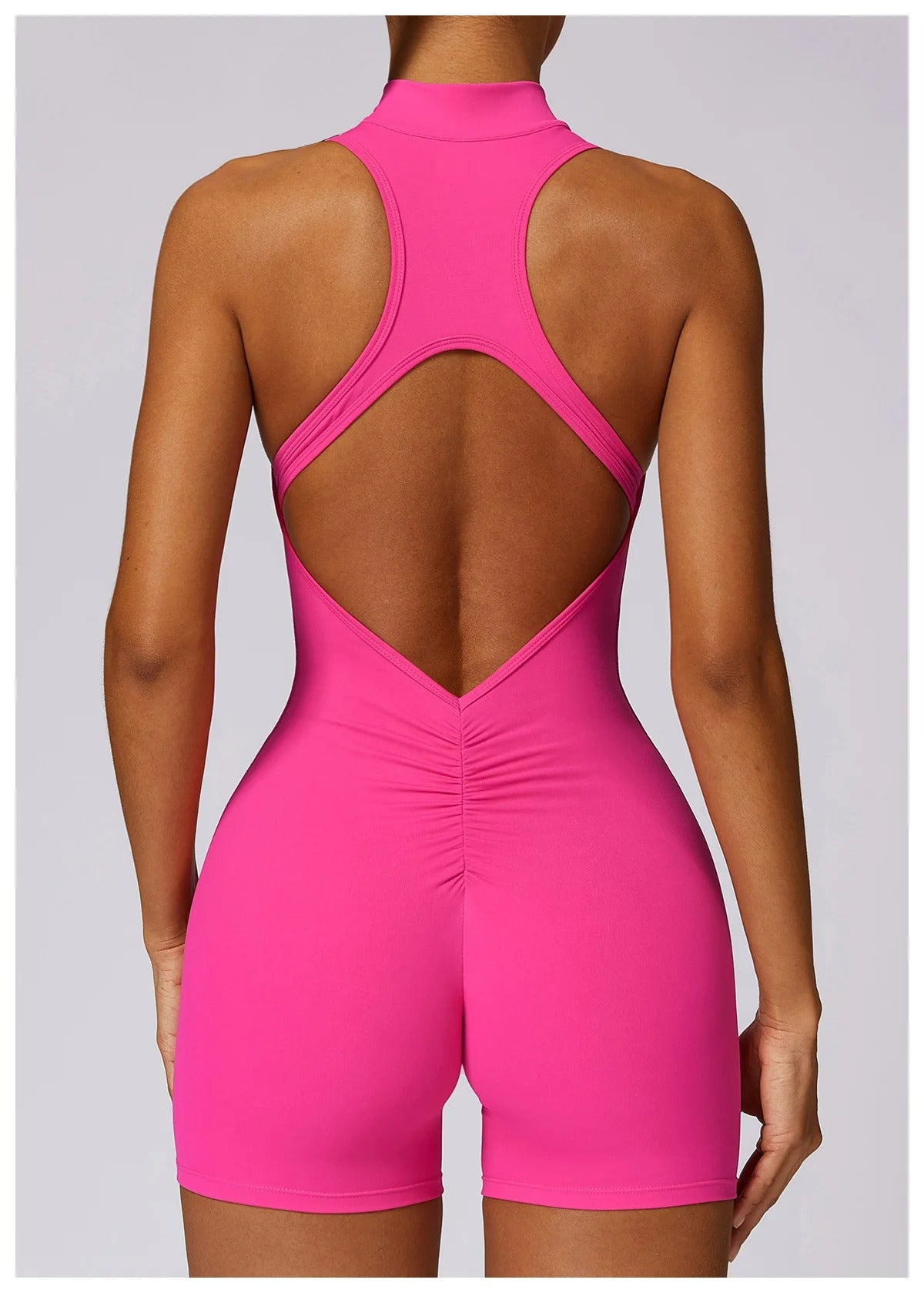 Macacão yoga, roupa fitness, conjunto feminino, sem costas, shorts, roupa esportiva, macacão curto, roupa de treino