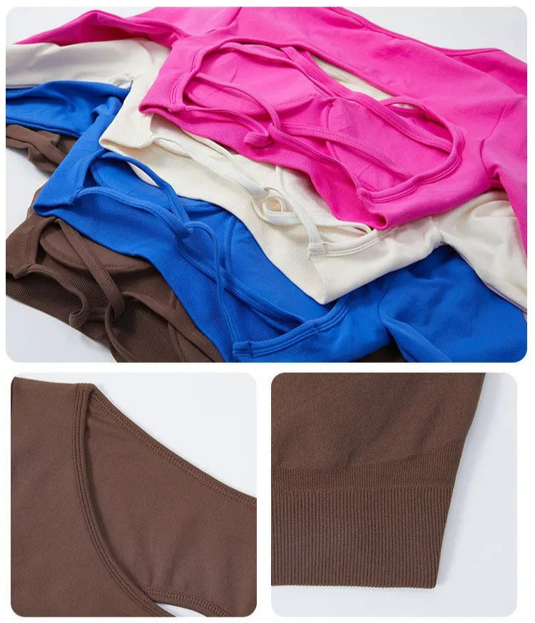 Cropped Fitness Feminino Sem Costas | Para Yoga e Treino Academia