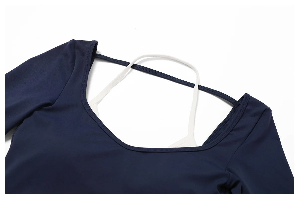 Conjunto yoga feminino, roupa esportiva, calça legging, top manga longa, push up, roupa de treino, activewear, roupa de ginástica, conjunto fitness, roupa de corrida