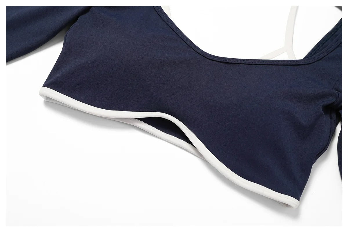 Conjunto Fitness Yoga Feminino 2 Peças | Calça Legging e Top Manga Longa