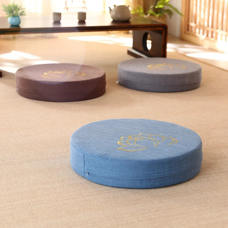 Almofada de meditação, encosto tatami, almofada yoga, travesseiro japonês, removível e lavável, almofada redonda, decoração zen, acessórios de yoga, assento meditação, tatami de chão
