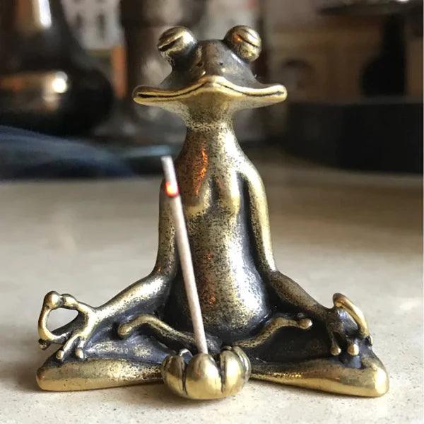 Estatua de Yoga Sapo Budismo | Queimador de Incenso | 5cm - Yogai