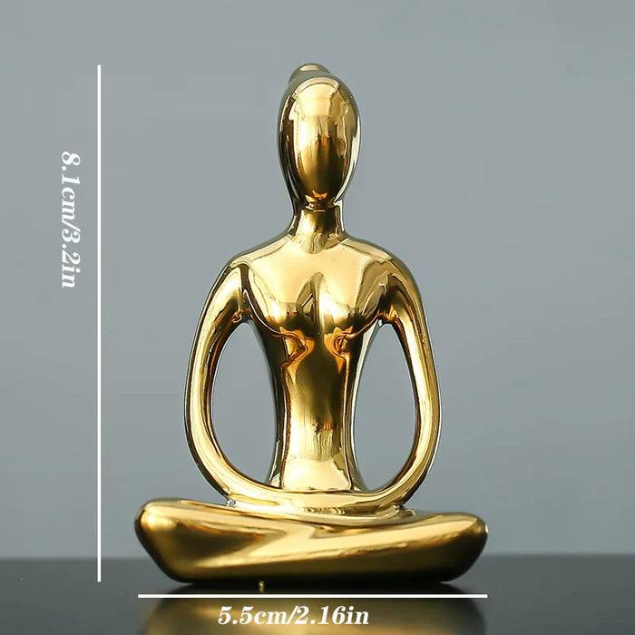 Estatua Decorativa Asanas Posições de Yoga |4 Posturas | Cor Ouro - Yogai