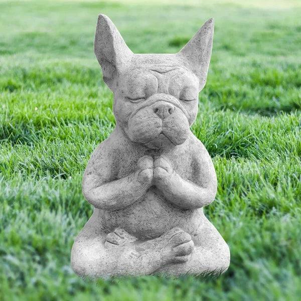 Estatua Yoga Cão Budista Meditando 15cm - Yogai