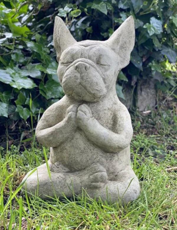 Estatua Yoga Cão Budista Meditando 15cm - Yogai