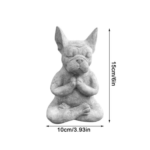 Estatua Yoga Cão Budista Meditando 15cm - Yogai