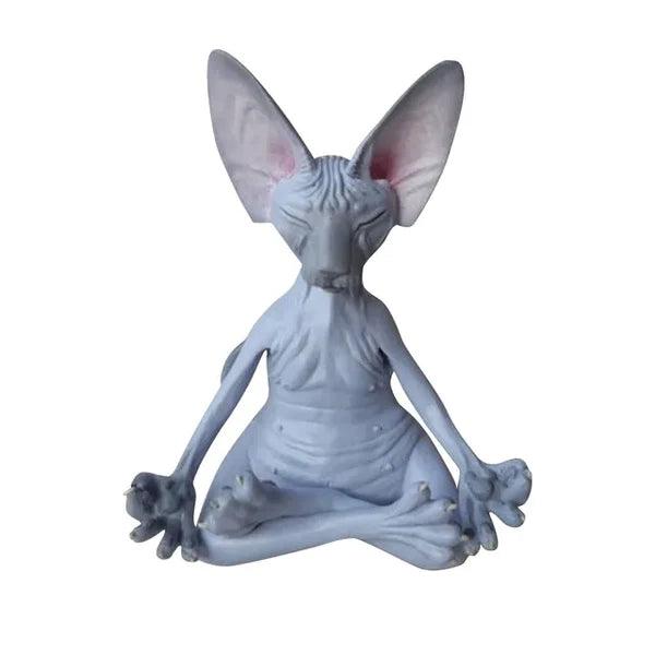 Estatua Yoga Gato Meditando | Esfinge Buda | 8cm - Yogai
