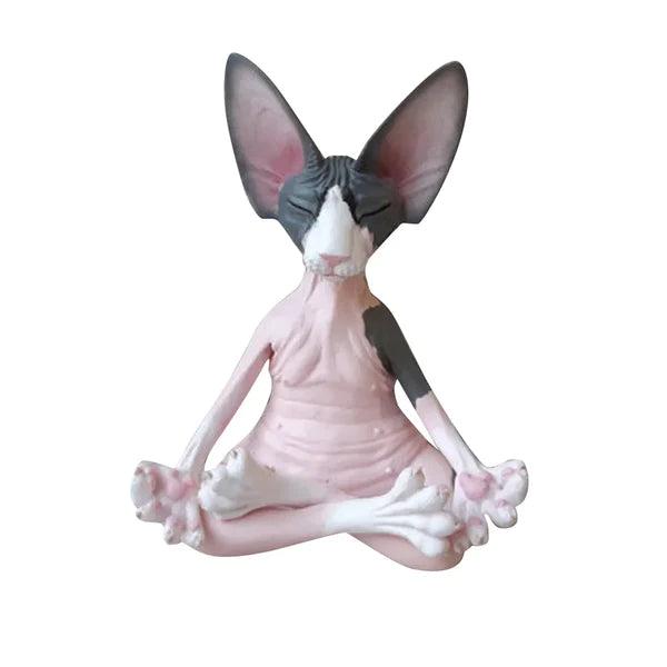 Estatua Yoga Gato Meditando | Esfinge Buda | 8cm - Yogai