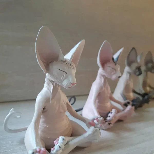 Estatua Yoga Gato Meditando | Esfinge Buda | 8cm - Yogai