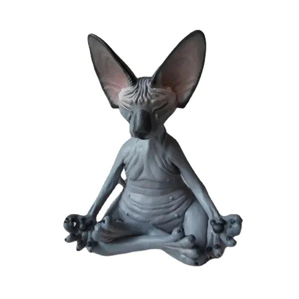 Estatua Yoga Gato Meditando | Esfinge Buda | 8cm - Yogai