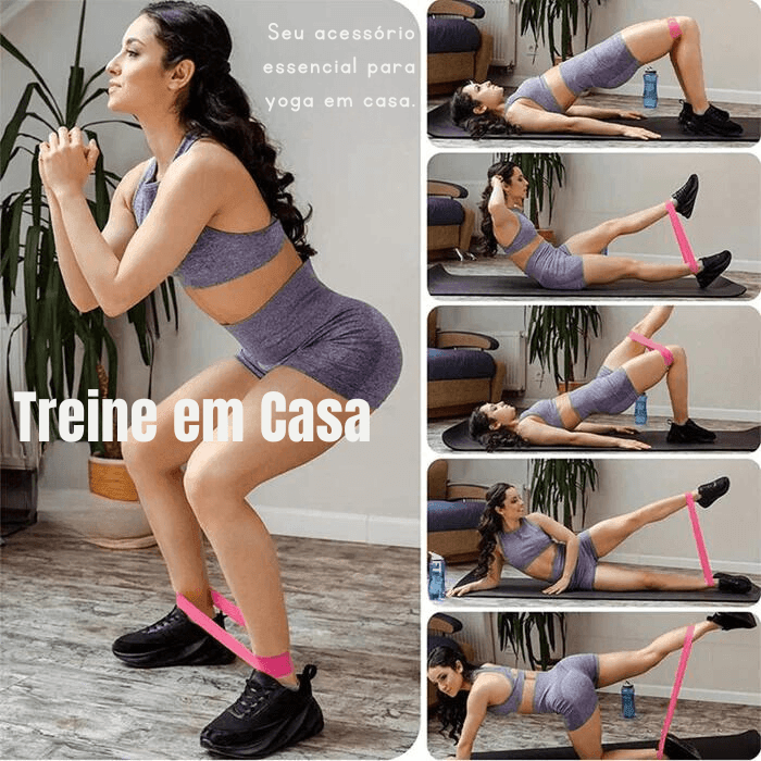 Faixa Elástica Exercícios Perna e Quadril| Yoga Pilates | 5 á 40 LBs de Força - Yogai