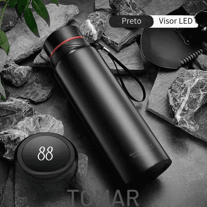 Garrafa Térmica Digital Style 800ML | Com Visor de Temperatura - Yogai