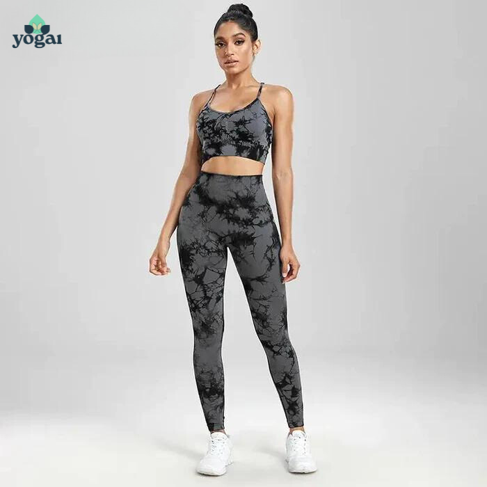 Kit 3 Peças Conjuntos de Yoga sem Costura | Sutiã Short e Calça Legging - Yogai
