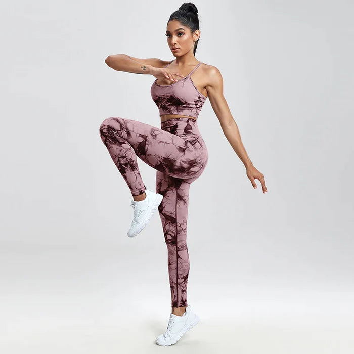 Kit 3 Peças Conjuntos de Yoga sem Costura | Sutiã Short e Calça Legging - Yogai