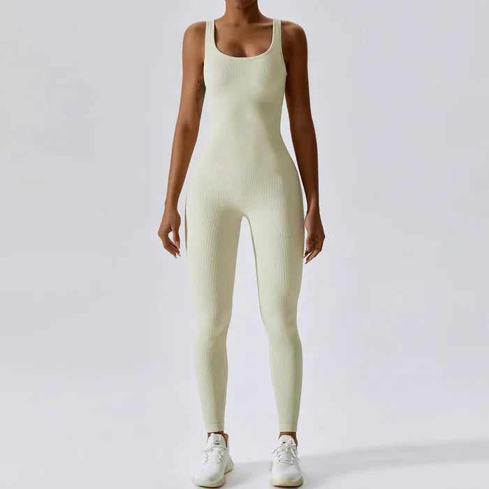 Macacão para Yoga sem Mangas Gola Quadrada | Elegante e Confortável - Yogai