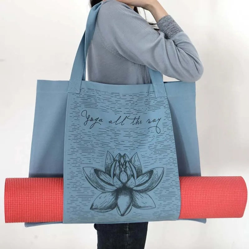 Bolsa tapete yoga, saco yoga, lona de algodão, bolsa durável, acessórios yoga, transporte tapete, bolsa para yoga, armazenamento yoga, bolsa grande