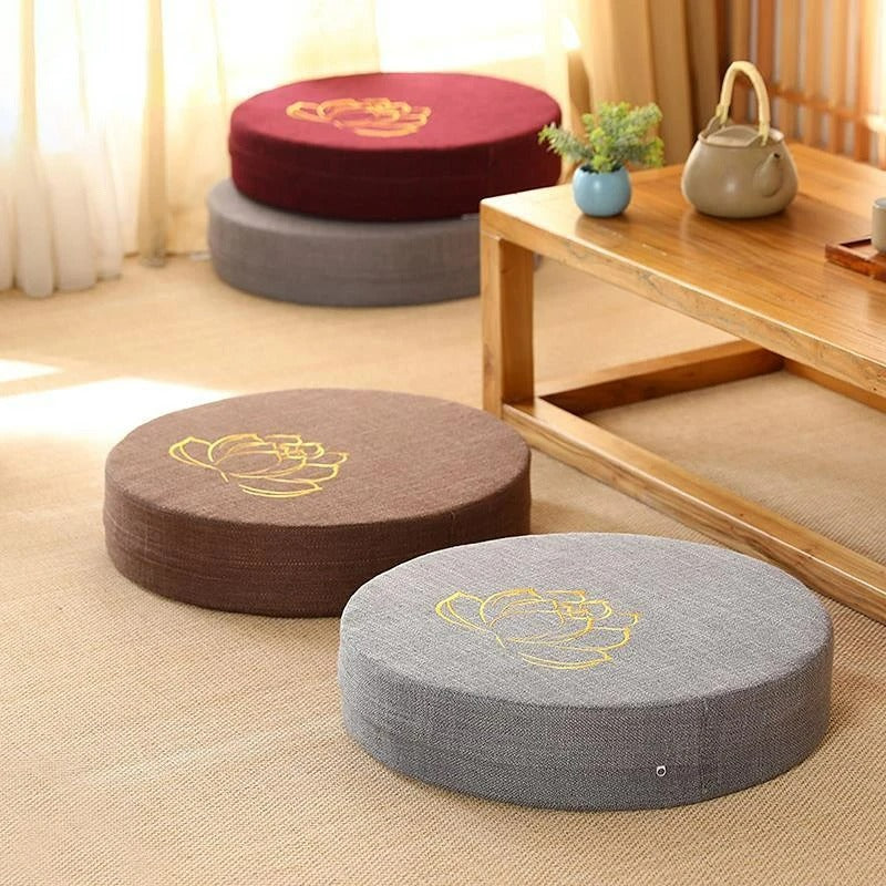 Almofada de meditação, encosto tatami, almofada yoga, travesseiro japonês, removível e lavável, almofada redonda, decoração zen, acessórios de yoga, assento meditação, tatami de chão