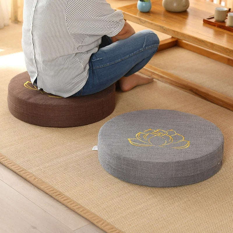 Almofada de meditação, encosto tatami, almofada yoga, travesseiro japonês, removível e lavável, almofada redonda, decoração zen, acessórios de yoga, assento meditação, tatami de chão