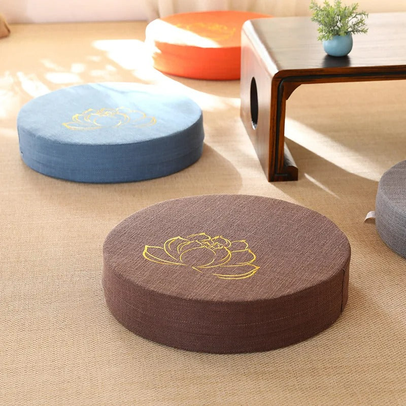 Almofada de meditação, encosto tatami, almofada yoga, travesseiro japonês, removível e lavável, almofada redonda, decoração zen, acessórios de yoga, assento meditação, tatami de chão