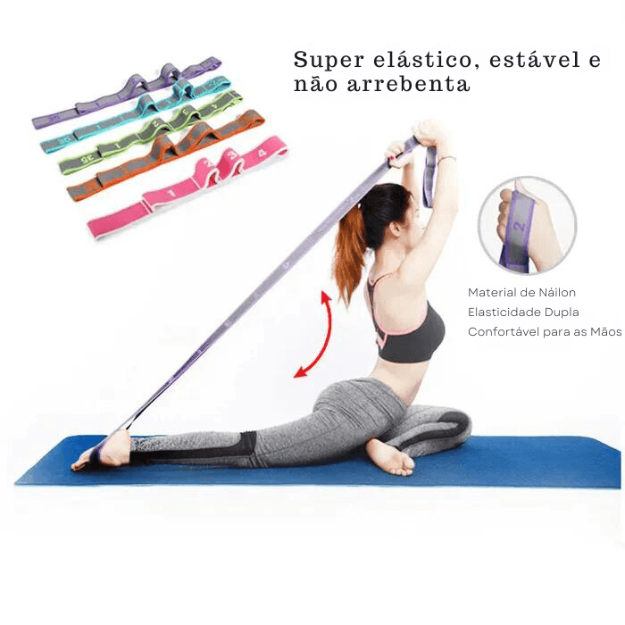Faixa Elástica para Alongamento Yoga Fitness 9 pilhas 105cm - Yogai
