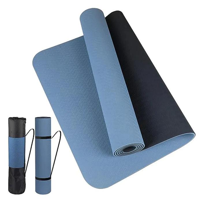 Conjunto Tapete de Yoga TPE Grosso Dupla Camada Antiderrapante, 180cm-