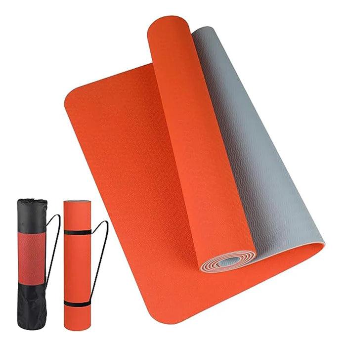 Conjunto Tapete de Yoga TPE Grosso Dupla Camada Antiderrapante, 180cm-6mm + Bolsa e Alça para transporte - Yogai