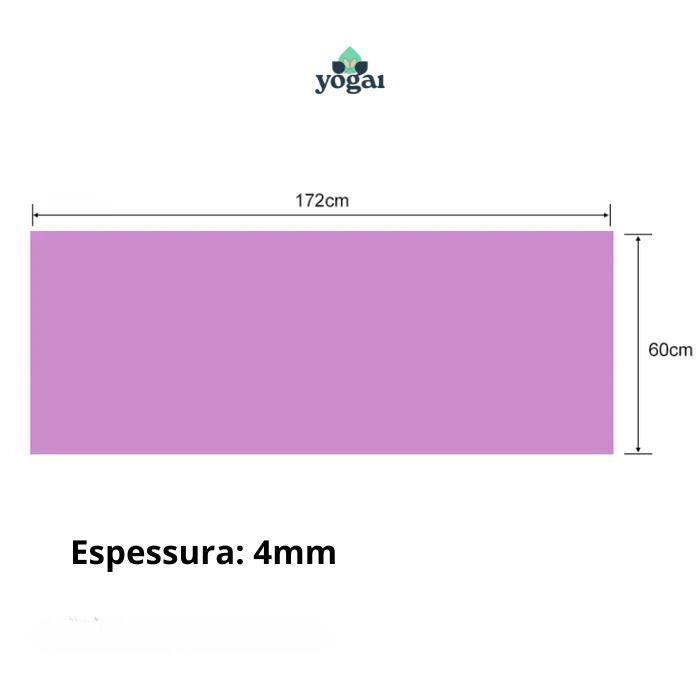 Tapete de Yoga Para Iniciante Antiderrapante de EVA Grosso 4mm 173cm - Yogai
