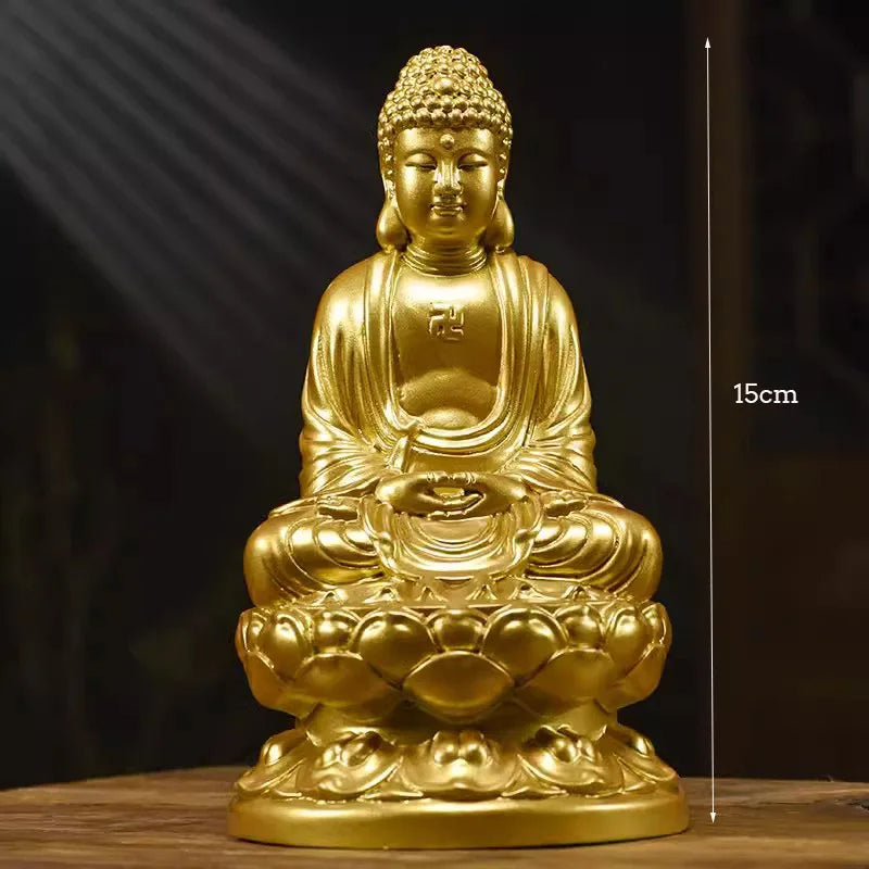 Estátua Buda Shakyamuni em Madeira | Modelo Clássico
