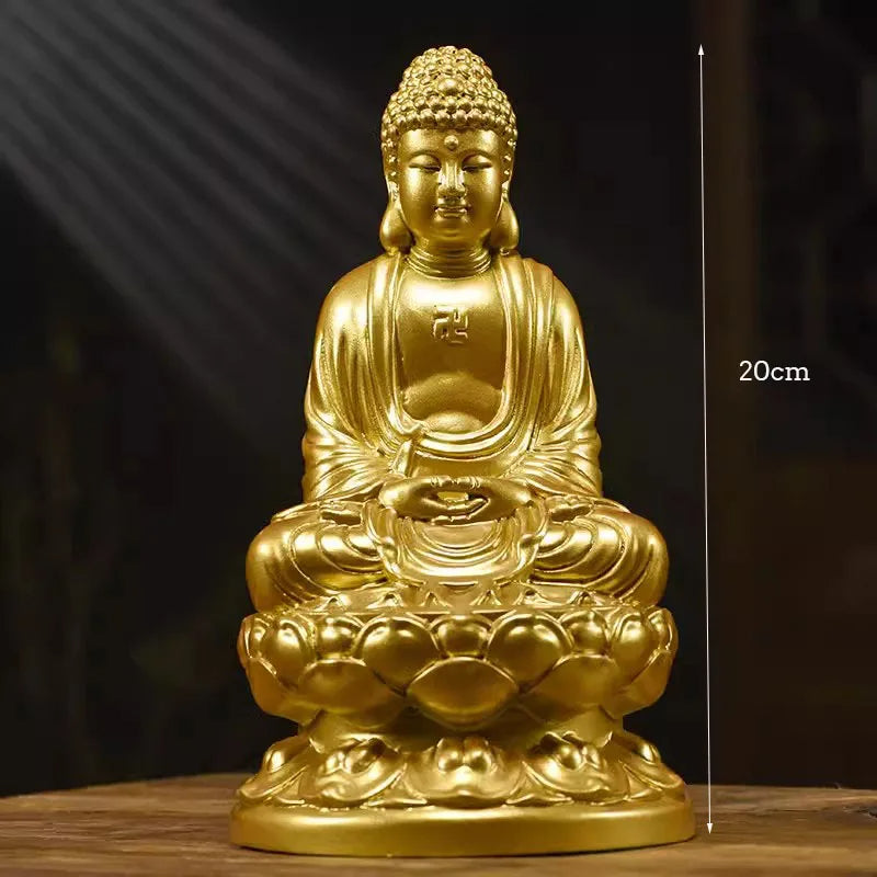 Estátua Buda Shakyamuni em Madeira | Modelo Clássico