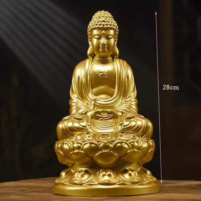 Estátua Buda Shakyamuni em Madeira | Modelo Clássico