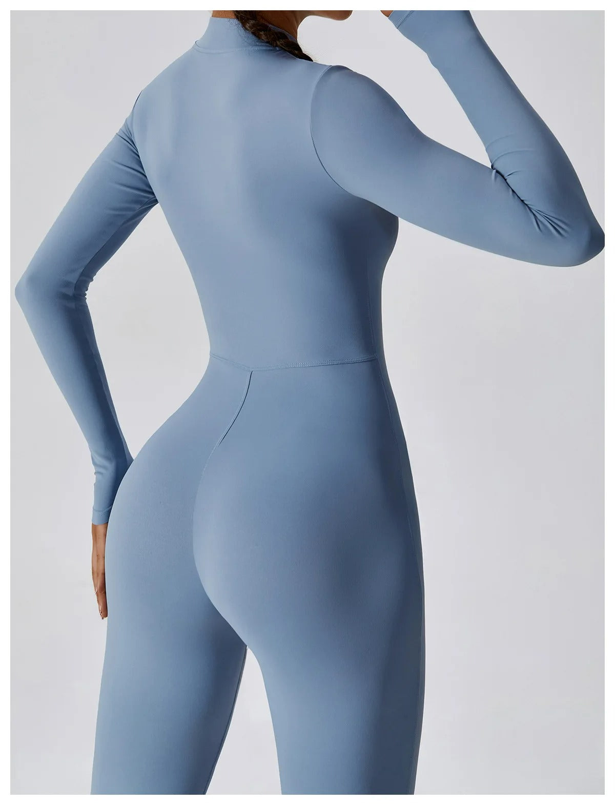 Macacão fitness feminino, roupa de yoga, manga longa, roupa de treino, body fitness, roupa de ginástica, activewear, macacão esportivo, roupa para exercícios