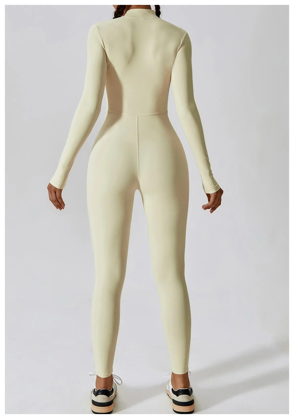 Macacão Fitness Feminino Manga Longa com Zíper | Roupa de Yoga