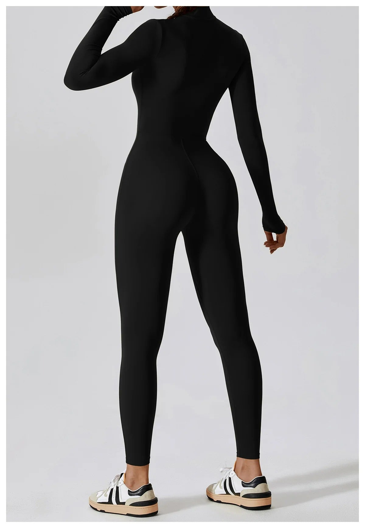 Macacão fitness feminino, roupa de yoga, manga longa, roupa de treino, body fitness, roupa de ginástica, activewear, macacão esportivo, roupa para exercícios
