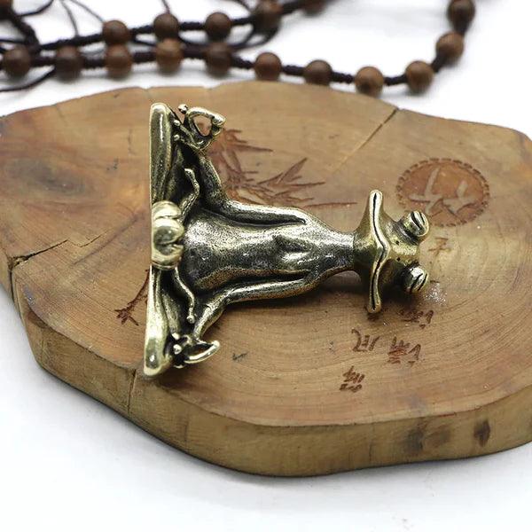 Estatua de Yoga Sapo Budismo | Queimador de Incenso | 5cm - Yogai